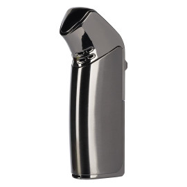 KAISER, metalni upaljač sa troduplim turbo plamenom, tamno metalni