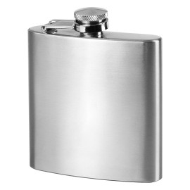 BRANDY 6, stainless steel flask, 170 ml, silver