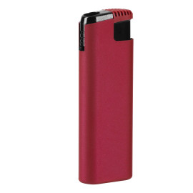 MAGMA SOFT, plastic electronic lighter in metal case, with turbo flame, metallic red