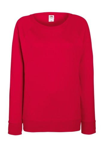 Fruit of the Loom, Ladies Lightweight Raglan Sweat, ženski klasični duks, crvena, L