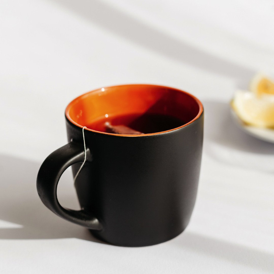 BLACK BERRY, stoneware mug, 300 ml, orange