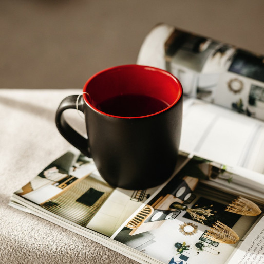 BLACK BERRY, stoneware mug, 300 ml, royal blue