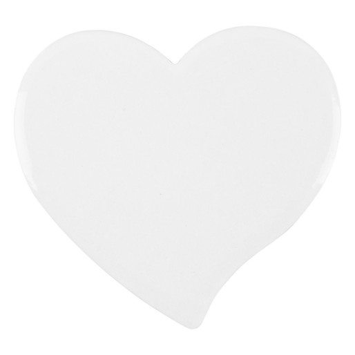 MEMO HEART, stoneware magnet, white