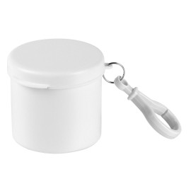 DRY, raincoat in a plastic case, white