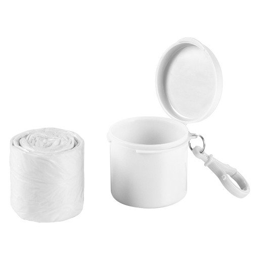 DRY, raincoat in a plastic case, white