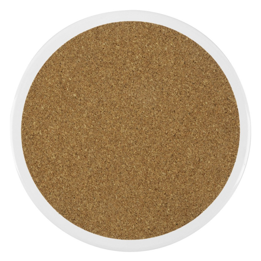 LOGO, stoneware coaster, white