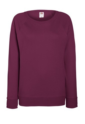 Fruit of the Loom, Ladies Raglan Sweat, women's classic sweatshirt, burgundy, 2XL