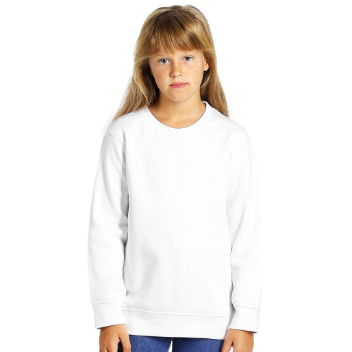 SPRING KID, dečja dukserica, okrugli izrez, 280 g/m2, bela