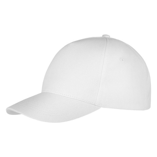 DEBBI ORGANIC, organic cotton cap, 5 panels, 180 g/m2, velcro back closure, white