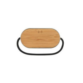 GUETTA. 5W portable speaker with super-fast 15W wireless charger and 2h battery life made of bamboo and recycled PET (100% rPET)