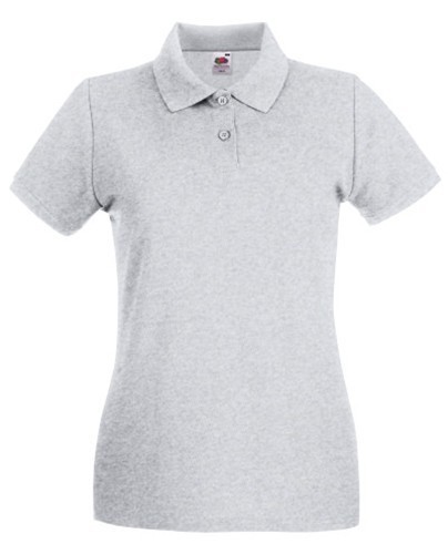 Fruit of the Loom, Ladies Premium Polo, ženska premium polo majica, pepeljasto siva, XS