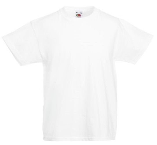 Fruit of the Loom, Original T, children's cotton T-shirt, white, 7-8