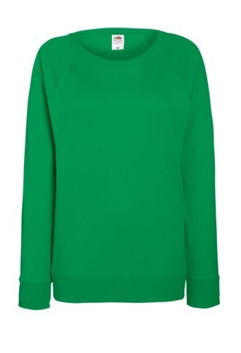 Fruit of the Loom, Ladies Raglan Sweat, women's classic sweatshirt, kelly green, 2XL