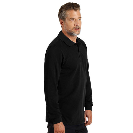 AZZURRO II LSL, pamučna polo majica dugih rukava, 180 g/m2, crna