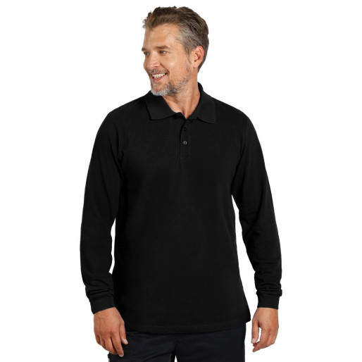 AZZURRO II LSL, pamučna polo majica dugih rukava, 180 g/m2, crna