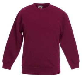 Fruit of the Loom, Kids Premium Set-in Sweat, Lightweight Children's Sweatshirt, Burgundy, 7-8