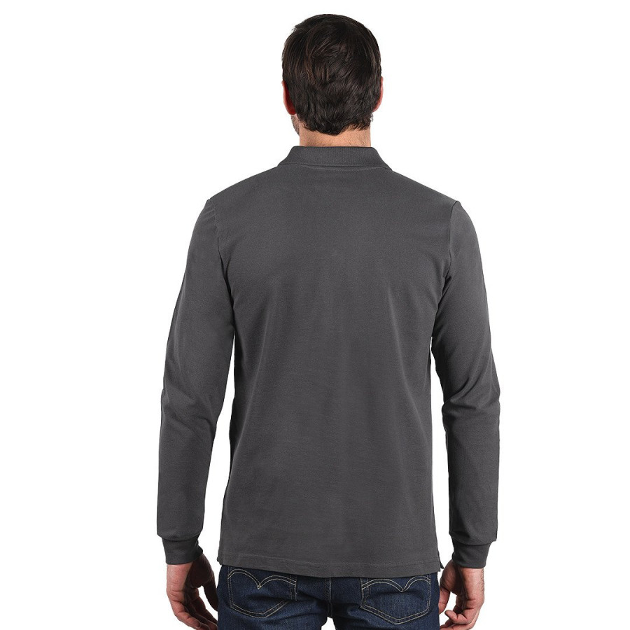 AZZURRO II LSL, pamučna polo majica dugih rukava, 180 g/m2, tamno siva