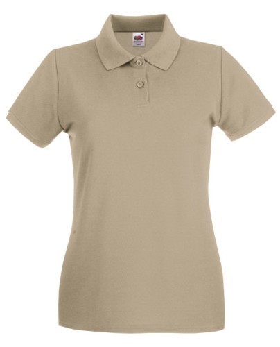 Fruit of the Loom, Ladies Premium Polo, women's premium polo shirt, khaki, 2XL
