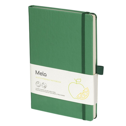 MELA, a5 notebook, kelly green
