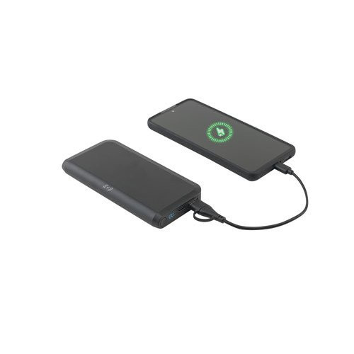 BECKER 10. 10.000 mAh power bank in recycled ABS (100% rABS) with 15W superfast wireless charger