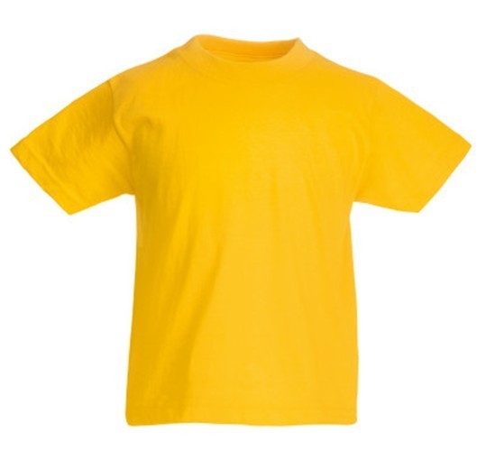 Fruit of the Loom, Original T, children's cotton T-shirt, sunflower yellow, 9-11