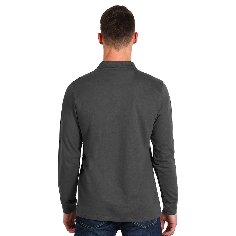 AZZURRO II LSL, long sleeved polo shirt, 180 g/m2, dark gray