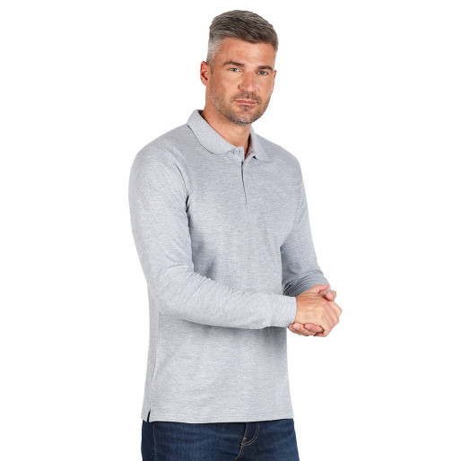 AZZURRO II LSL, pamučna polo majica dugih rukava, 180 g/m2, pepeljasta