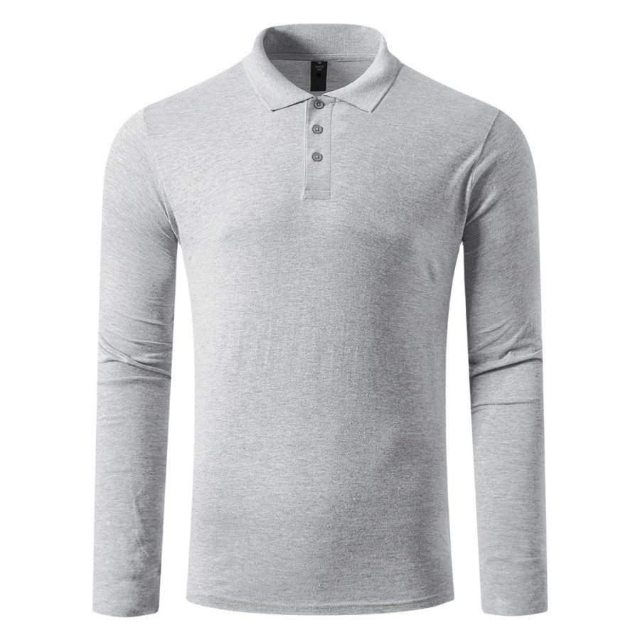 AZZURRO II LSL, pamučna polo majica dugih rukava, 180 g/m2, pepeljasta