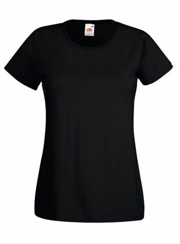 Fruit of the Loom, Valueweight, Women's Cotton Short Sleeve T-shirt, Black, L