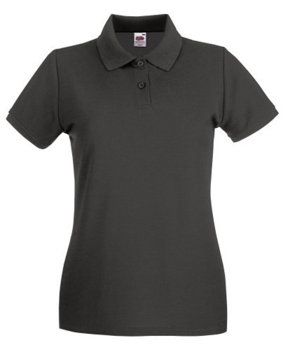 Fruit of the Loom, Ladies Premium Polo, women's premium polo shirt, light graphite, XS