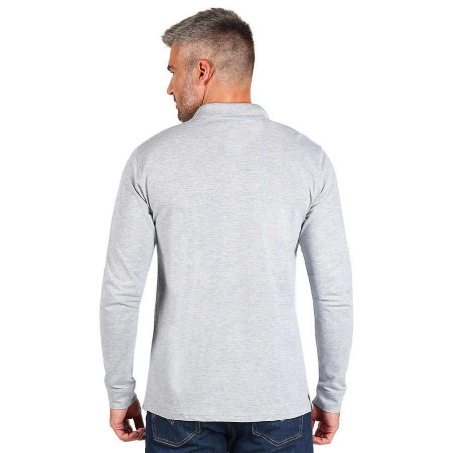 AZZURRO II LSL, pamučna polo majica dugih rukava, 180 g/m2, pepeljasta