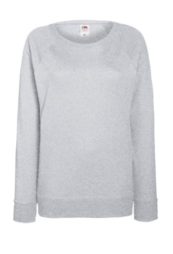 Fruit of the Loom, Ladies Raglan Sweat, Women's Classic Sweatshirt, Ash Gray, L