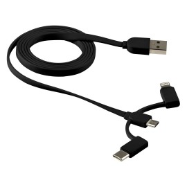 STRADA, usb charging cable 3 in 1, black