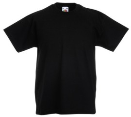 Fruit of the Loom, Original T, Children's Cotton T-shirt, Black, 9-11