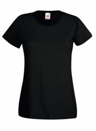 Fruit of the Loom, Valueweight, women's cotton T-shirt, black, 2XL