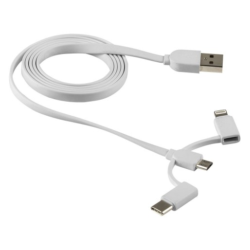 STRADA, usb charging cable 3 in 1, white