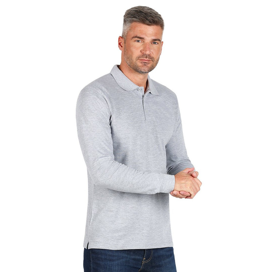 AZZURRO II LSL, pamučna polo majica dugih rukava, 180 g/m2, pepeljasta
