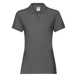 Fruit of the Loom, Ladies Premium Polo, women's premium polo shirt, light graphite, XL