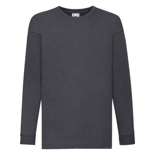 Fruit of the Loom, Valueweigtht, Men's Long Sleeve T-Shirt, Dark Ash Gray, 14-15