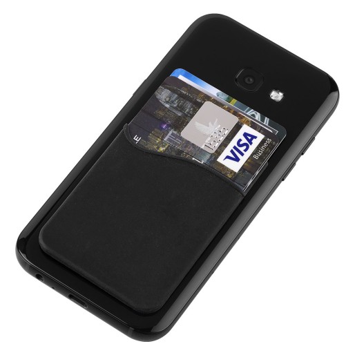 POCKET, silicone card holder for phone, black