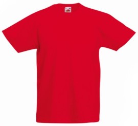 Fruit of the Loom, Original T, Children's Cotton Short Sleeve T-shirt, Red, 14-15