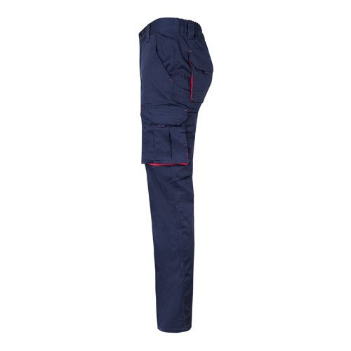 VL FIDES. Two-tone, multi-pocket stretch trousers (240g/m²), in cotton (46%), EME (38%) and polyester (16%)
