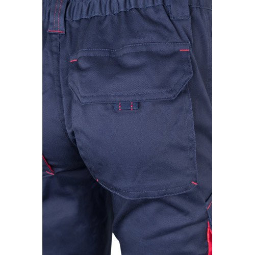 VL FIDES. Two-tone, multi-pocket stretch trousers (240g/m²), in cotton (46%), EME (38%) and polyester (16%)