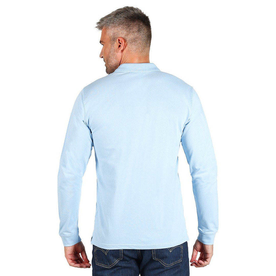 AZZURRO II LSL, pamučna polo majica dugih rukava, 180 g/m2, svetlo plava