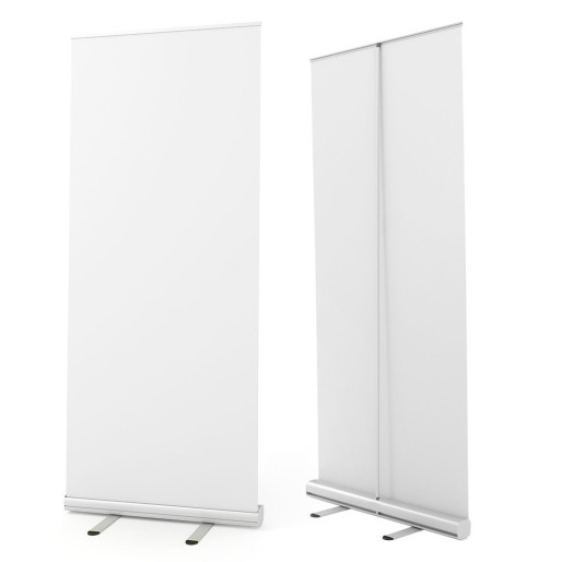 ROLL UP 100, aluminium roll up banner, 100 cm, silver