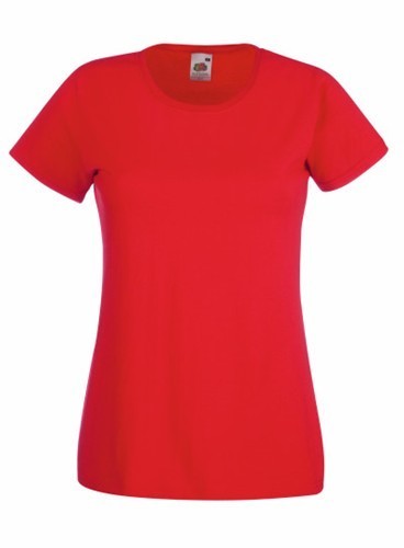 Fruit of the Loom, Valueweight, Women's Cotton Short Sleeve T-shirt, Red ,, M