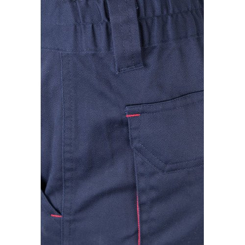 VL FIDES. Two-tone, multi-pocket stretch trousers (240g/m²), in cotton (46%), EME (38%) and polyester (16%)