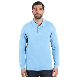AZZURRO II LSL, long sleeved polo shirt, 180 g/m2, sky blue