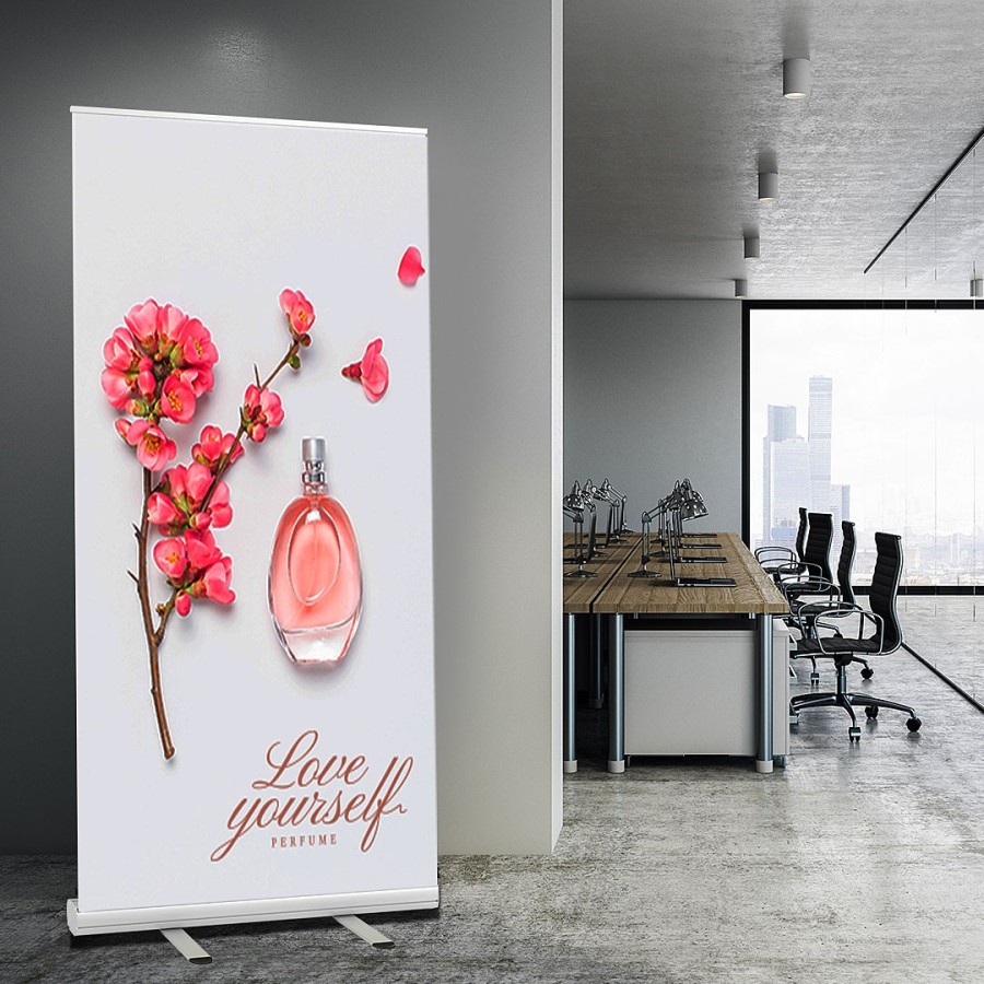 ROLL UP 120, aluminium roll up baner, 120 cm, silver