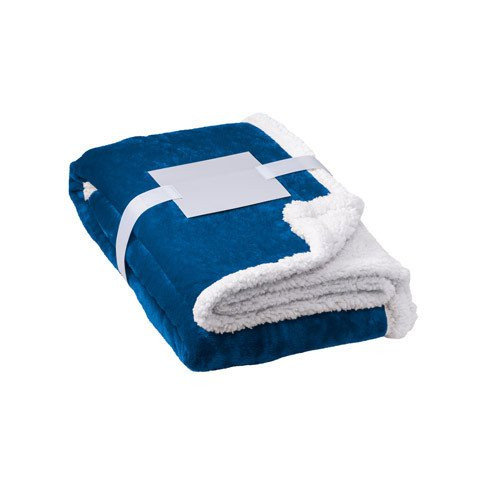 HEIDEN. Reversible fleece blanket (190 g/m²) with satin ribbon and personalised card